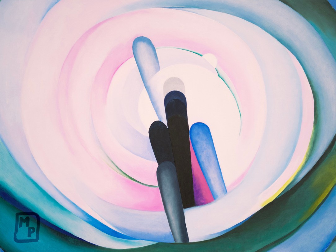 Grey Blue And Black, Pink Circle (1/1)